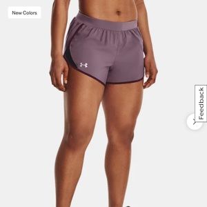 Under Armour Women's Fly By 2.0 Running Shorts (Mauve/Black), Size XL